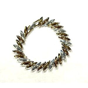 NAPIER GOLD SILVER TWO-TONE CHAIN LINK 7" BRACELET SNAP CLASP SIGNED VINTAGE EUC